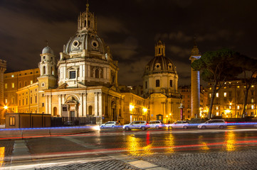 Fototapeta premium Santa Maria di Loreto and Most Holy Name of Mary in Rome, Italy