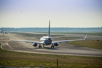 Naklejka premium Airplane on the runway