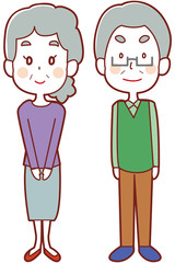 老夫婦のイラスト