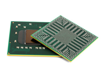 laptop video chip isolated on white background