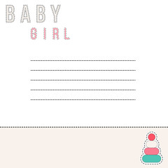 Baby girl  abstract background with pyramid toy design elements.  Vector illustration template design with place for text , for brochure, booklet, poster