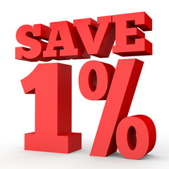 One percent off. Discount 1 %.