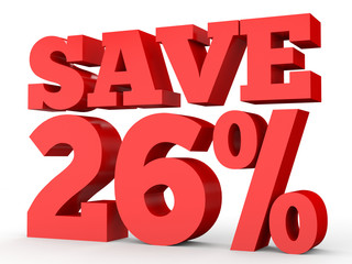 Twenty six percent off. Discount 26 %.