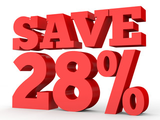 Twenty eight percent off. Discount 28 %.