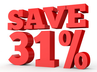 Thirty one percent off. Discount 31 %.