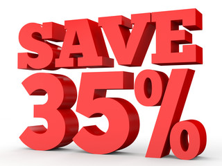 Thirty five percent off. Discount 35 %.
