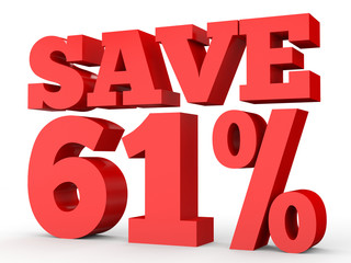 Sixty one percent off. Discount 61 %.