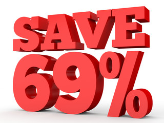 Sixty nine percent off. Discount 69 %.