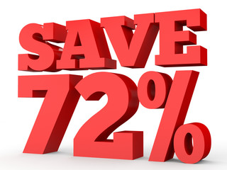 Seventy two percent off. Discount 72 %.