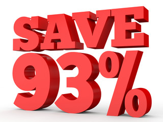 Ninety three percent off. Discount 93 %.
