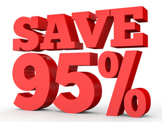 Ninety five percent off. Discount 95 %.