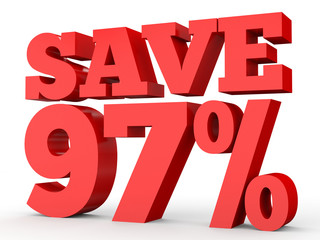 Ninety seven percent off. Discount 97 %.