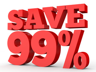 Ninety nine percent off. Discount 99 %.