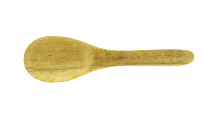 Wooden ladle isolated on white background.