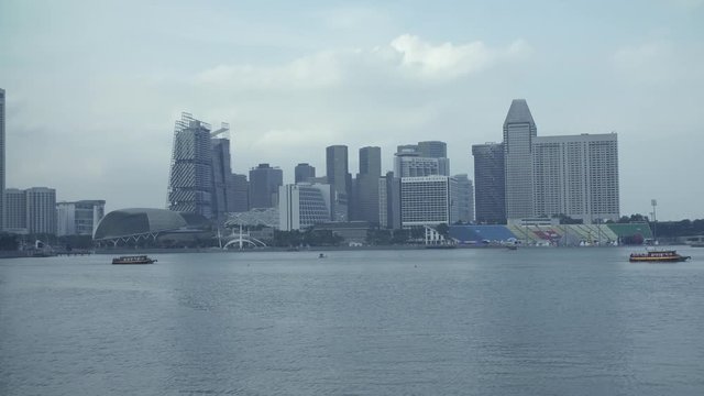 Singapore,March 26 2017: skyscrapers on the waterfront