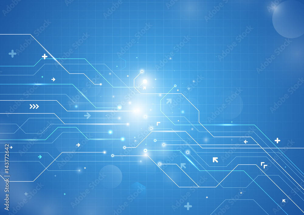 Aufkleber abstract futuristic lines circuit board technology concept background