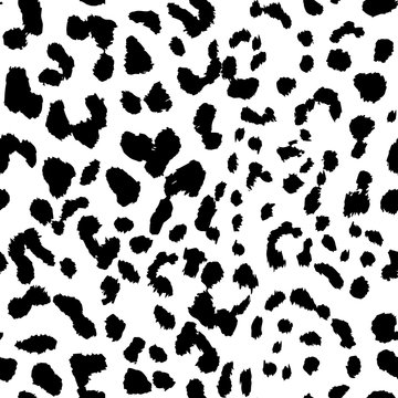 Leopard. Pattern texture repeating seamless monochrome black & white.