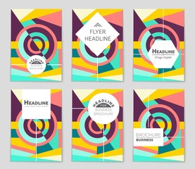 Obraz premium Abstract vector layout background set. For art template design, list, front page, mockup brochure theme style, banner, idea, cover, booklet, print, flyer, book, blank, card, ad, sign, sheet,, a4