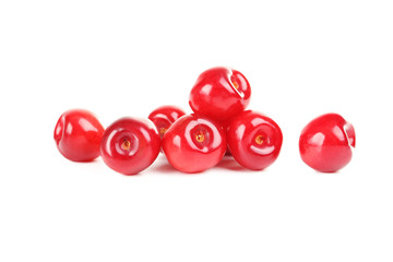 Ripe cherries isolated on a white background