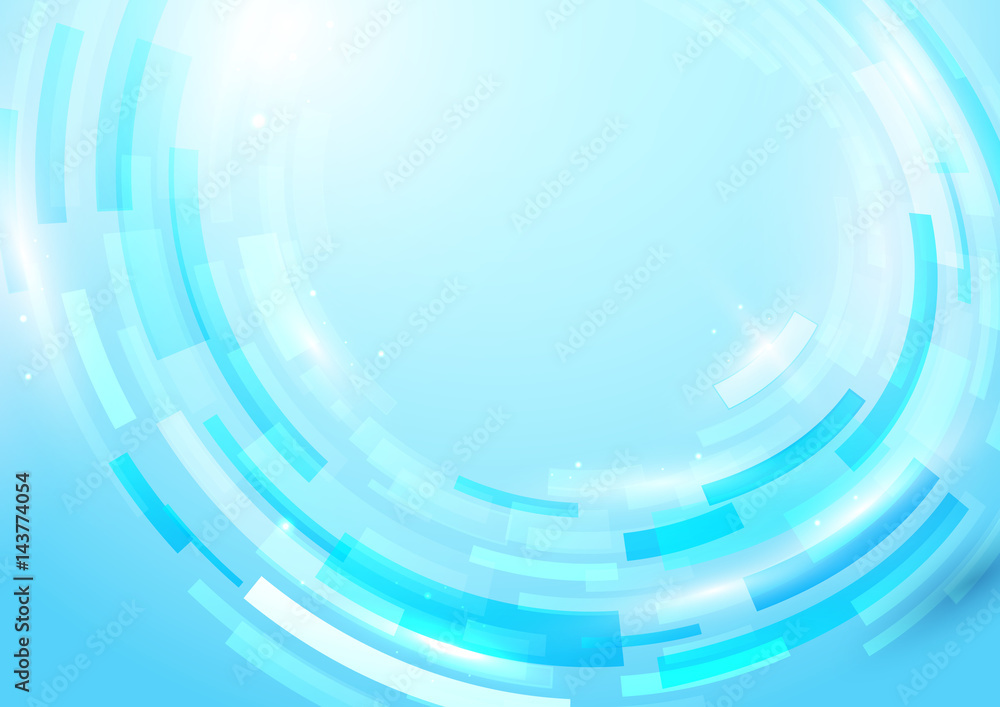 Aufkleber Blue abstract rectangles shiny hi-tech motion geometric shape technology concept background
