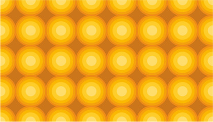 Yellow Circle Retro Seamless Vector Pattern or Seamless Vector Background
