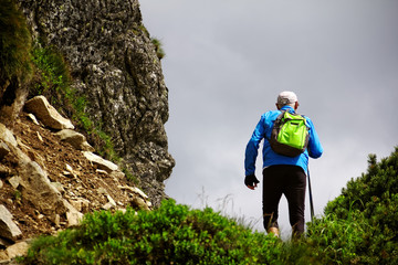 Nordic walking in the mountains