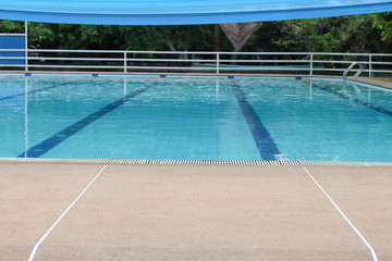 Swimming pool blue color background