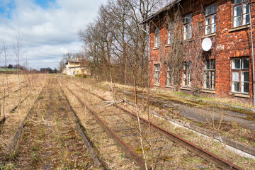 Fototapeta na wymiar Abandoned and rusty railway.