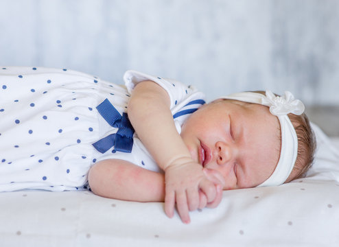 Newborn baby girl sleeping