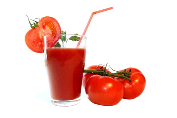 Tomato juice, tomatos and parsley