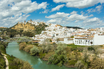 Fototapeta na wymiar Arcos de la Frontera village on hill, Spain