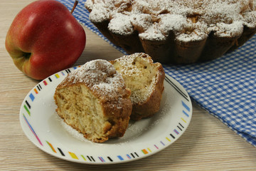 Нomemade Apple Pie. Apple and Slice of delicious fresh baked homemade Apple Pie