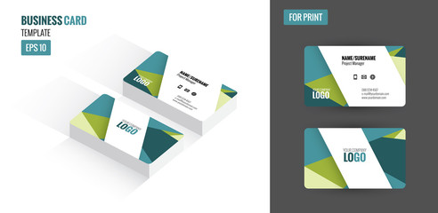 Modern creative and clean business card. Flat design template and mock up. vector illustration