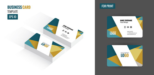 Fototapeta na wymiar Modern creative and clean business card. Flat design template and mock up. vector illustration