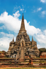 Fototapeta premium Famous temple area Wat Phra Si Sanphet, Former capital of Thailand in Ayutthaya