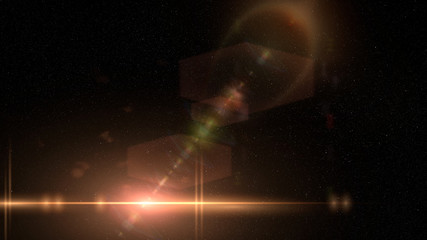 bright beautiful star in deep space - with colourful lens flare effect