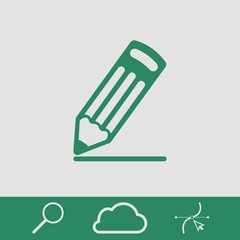 pencil  icon  stock vector illustration flat design