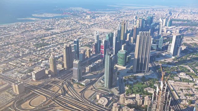 4K Time Lapse of Aerial View of Dubai Downtown