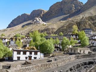 Kye village and Kye Gompa monastery. Himachal Pradesh. India.