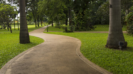 Concrete walk way in the park