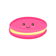 Kawaii Macaroon cookie color flat icon for web and mobile design