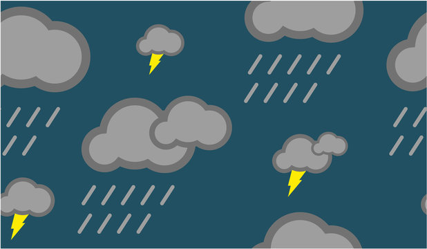 Simple Stormy Sky Seamless Vector Pattern or Seamless Vector Background