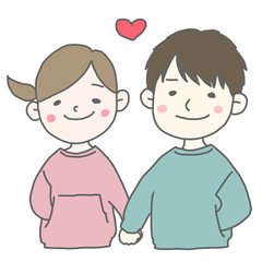 手を繋ぐカップル