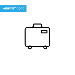 Baggage icon. Airport travel trip and tourism theme. Isolated design. Vector illustration. Isolated on white background.