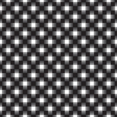 Seamless geometric interwoven black and white check pattern