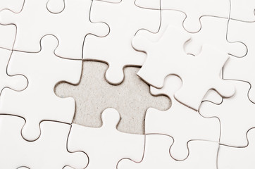 White jigsaw puzzle.