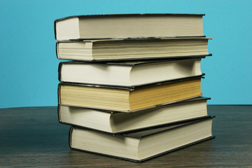 A stack of books on the table