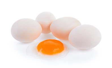 Duck eggs on white background