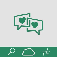 Speech Bubbles Icon. chat love pictogram stock vector illustration