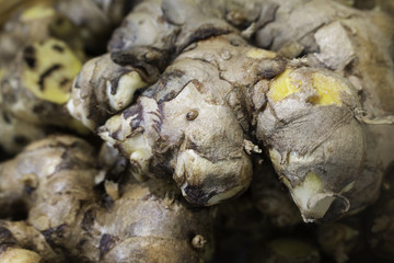 close up fresh organic ginger